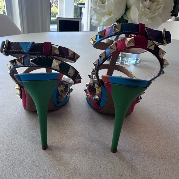 Valentino Rainbow Studded Heels - Picture 4 of 7